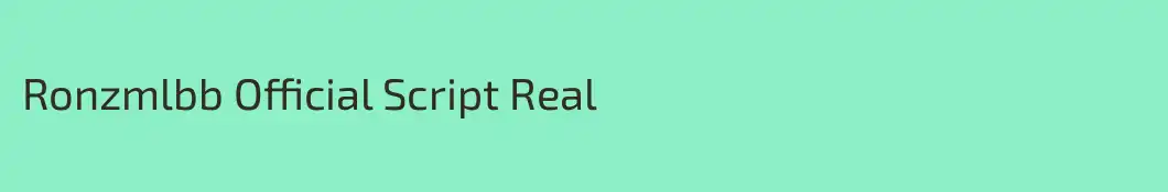 Ronzmlbb Official Script Real